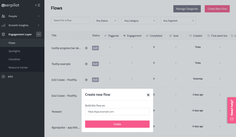 Screenshot of Userpilot onboarding.