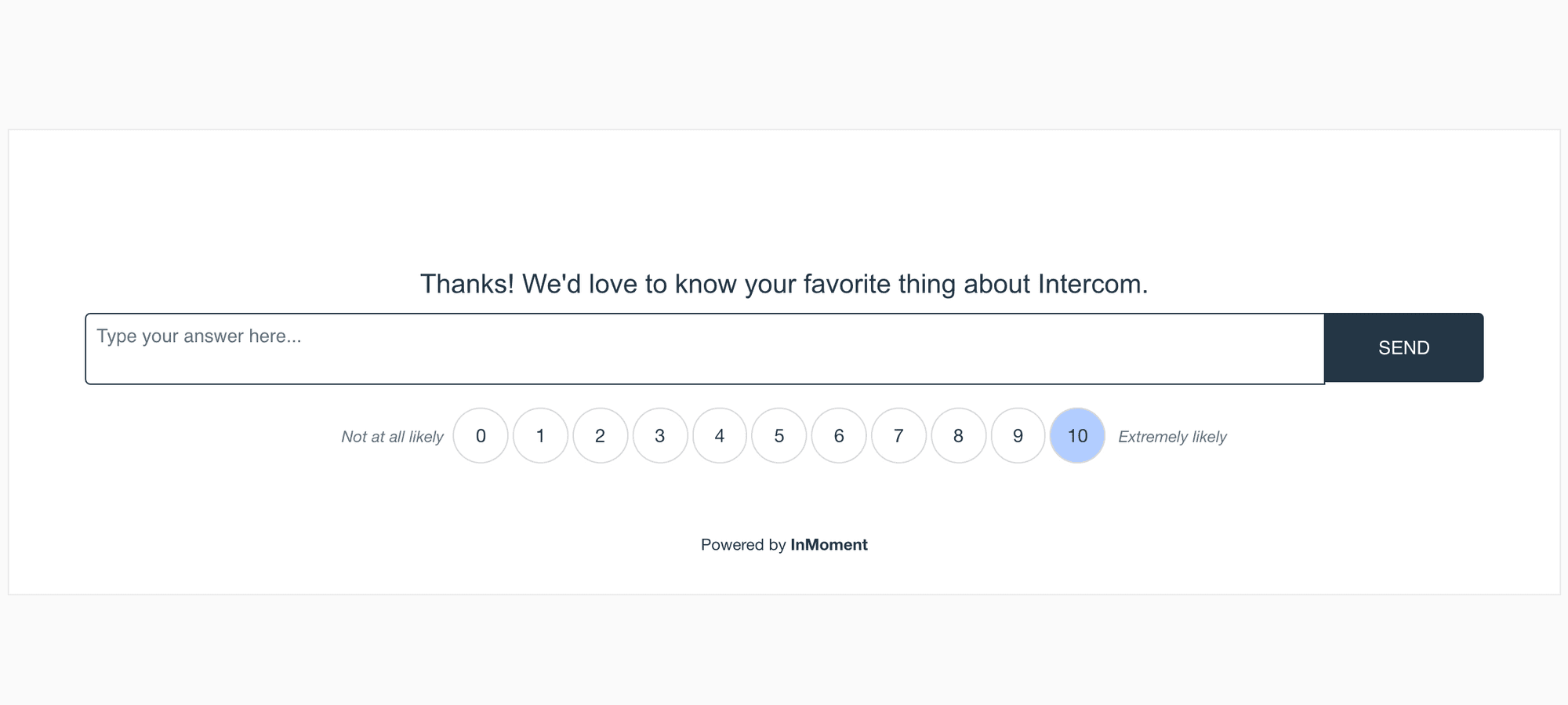 net promoter score (nps) intercom survey question