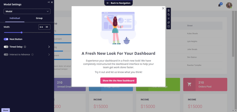 new feature announcement in app