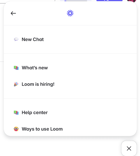 Loom in-app help center