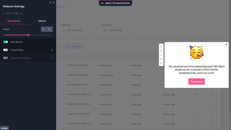 milestone message - customer engagement example