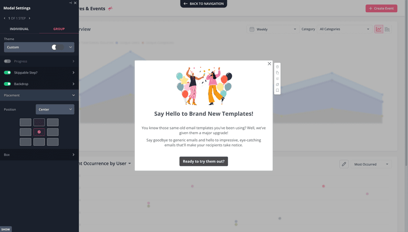 Onboarding modal