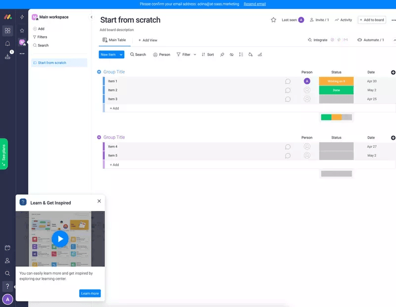 Monday embedded video tooltip