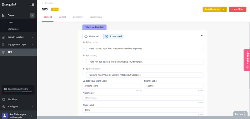 nps-score-based-follow-up-userpilot