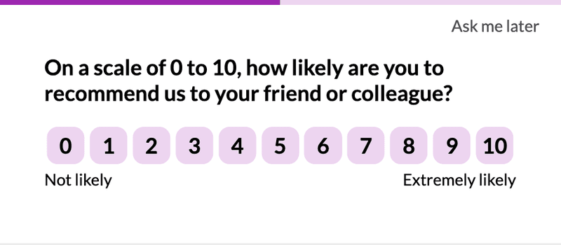 NPS survey created in Userpilot