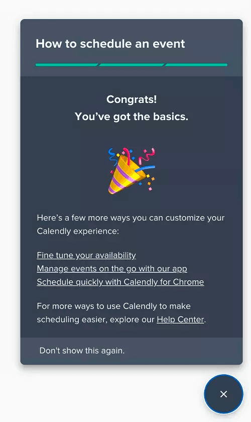 Onboarding checklist celebration modal