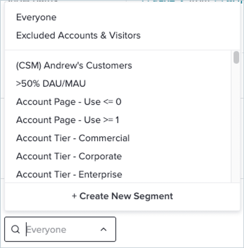 Pendo date range and segment