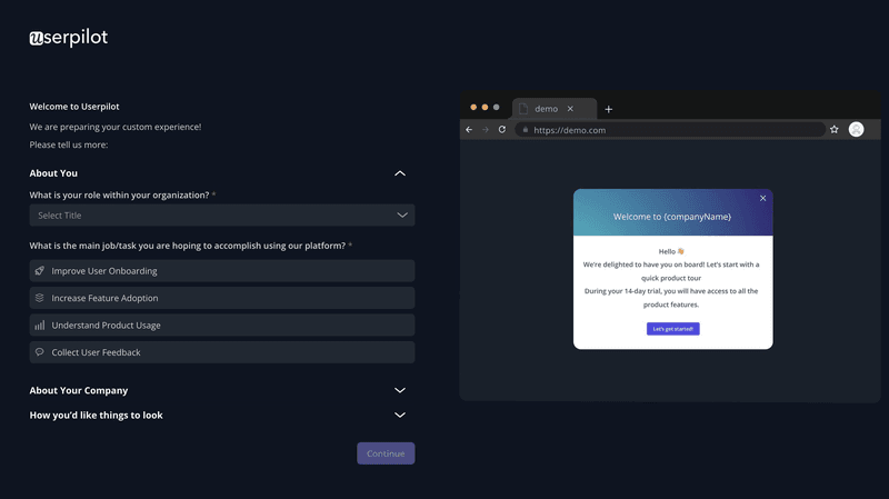 Personalized onboarding flows with Userpilot.