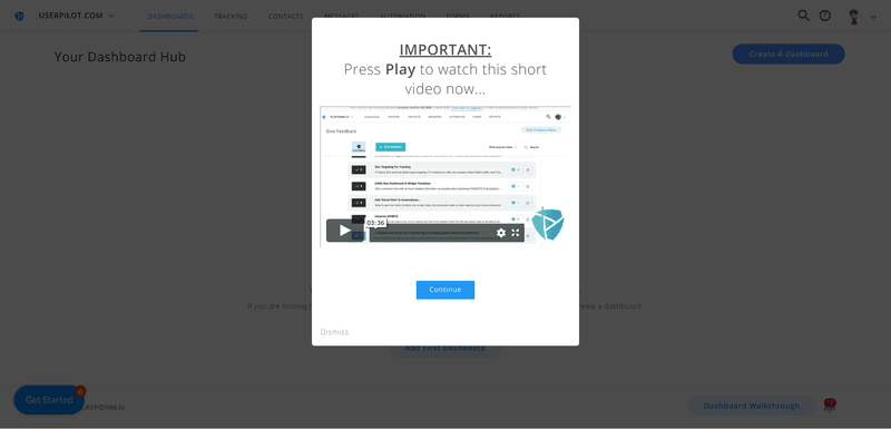 platformly onboarding modal