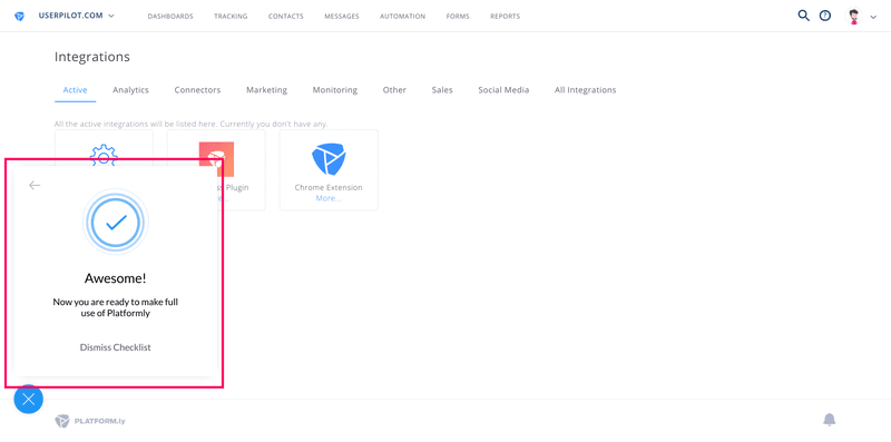 platformly congrats message