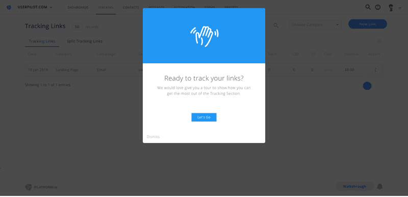 platformly user onboarding example