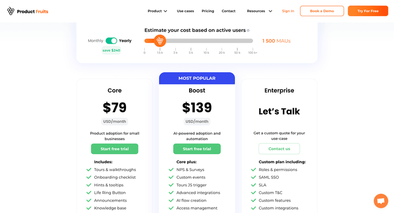 product fruits pricing