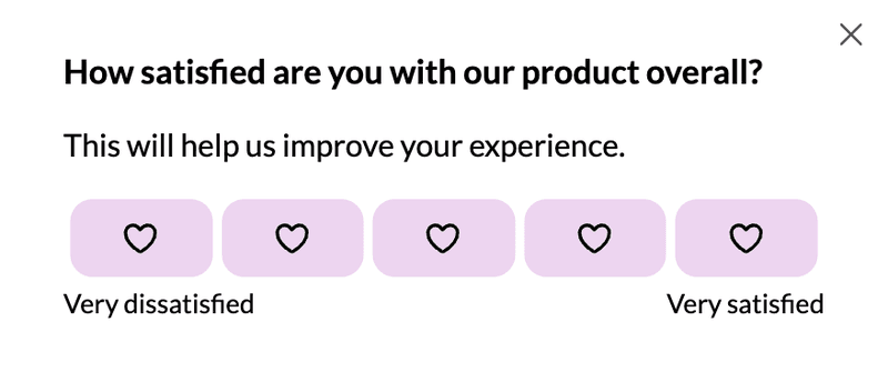 Product satisfaction survey created in Userpilot.