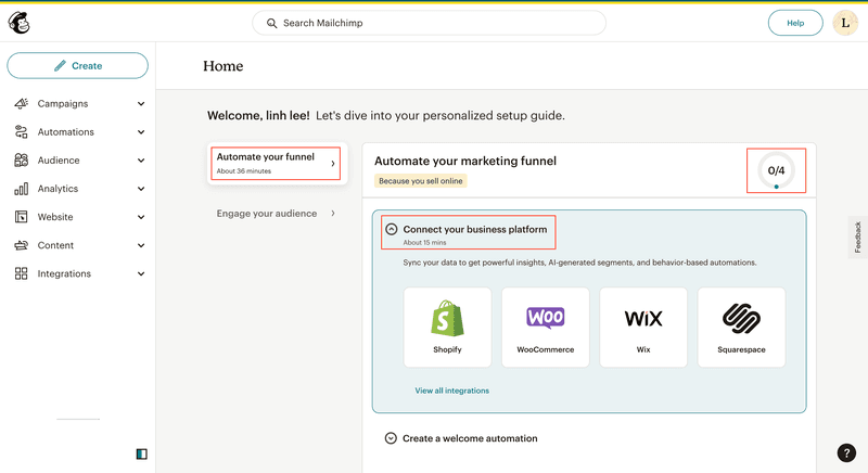 Mailchimp ui examples