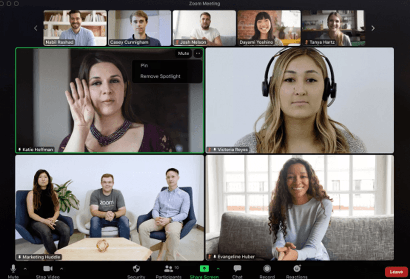 Easily launch a Zoom meeting with your team.