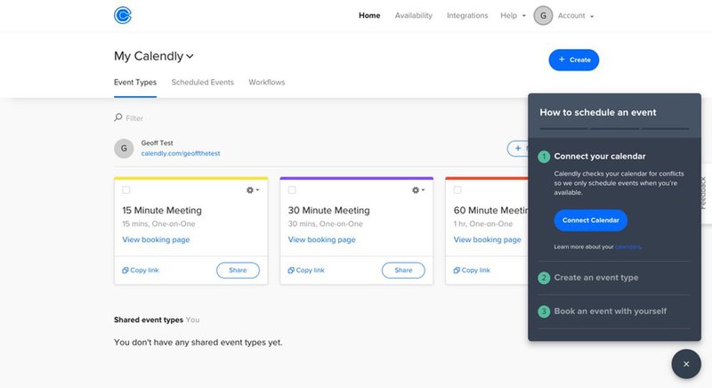 Screenshot of Calendly