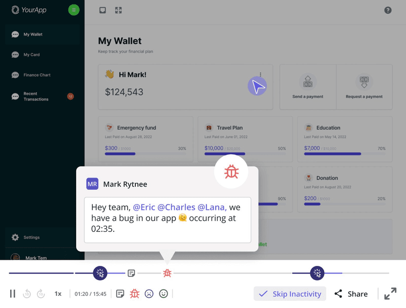 Session replay feature in Userpilot
