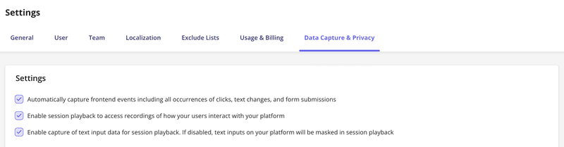 Enable autocapture and session playback in Userpilot.