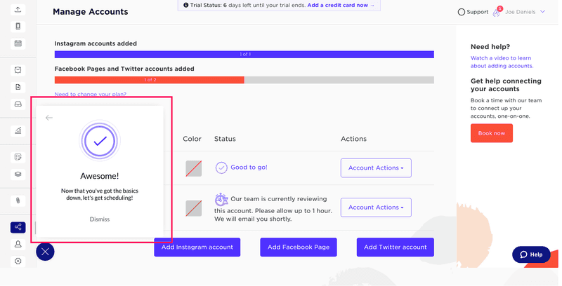 sked social complete onboarding