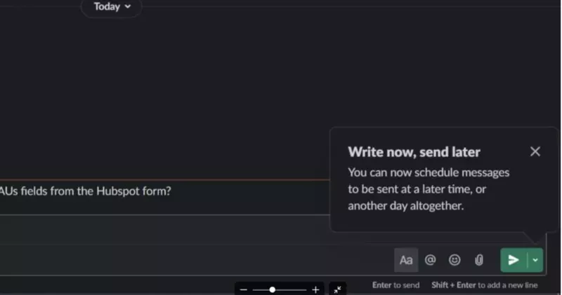 Tooltip examples: Slack