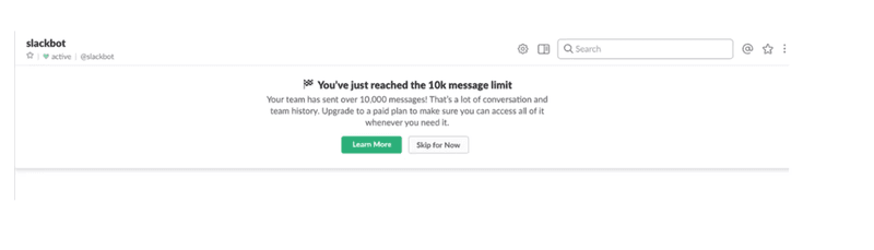 Slack upgrade modal