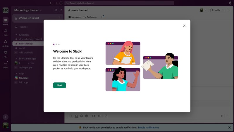 slack onboarding experience