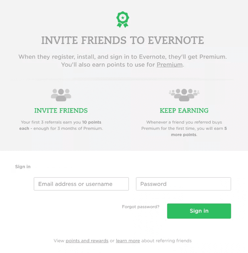 loyalty program evernote