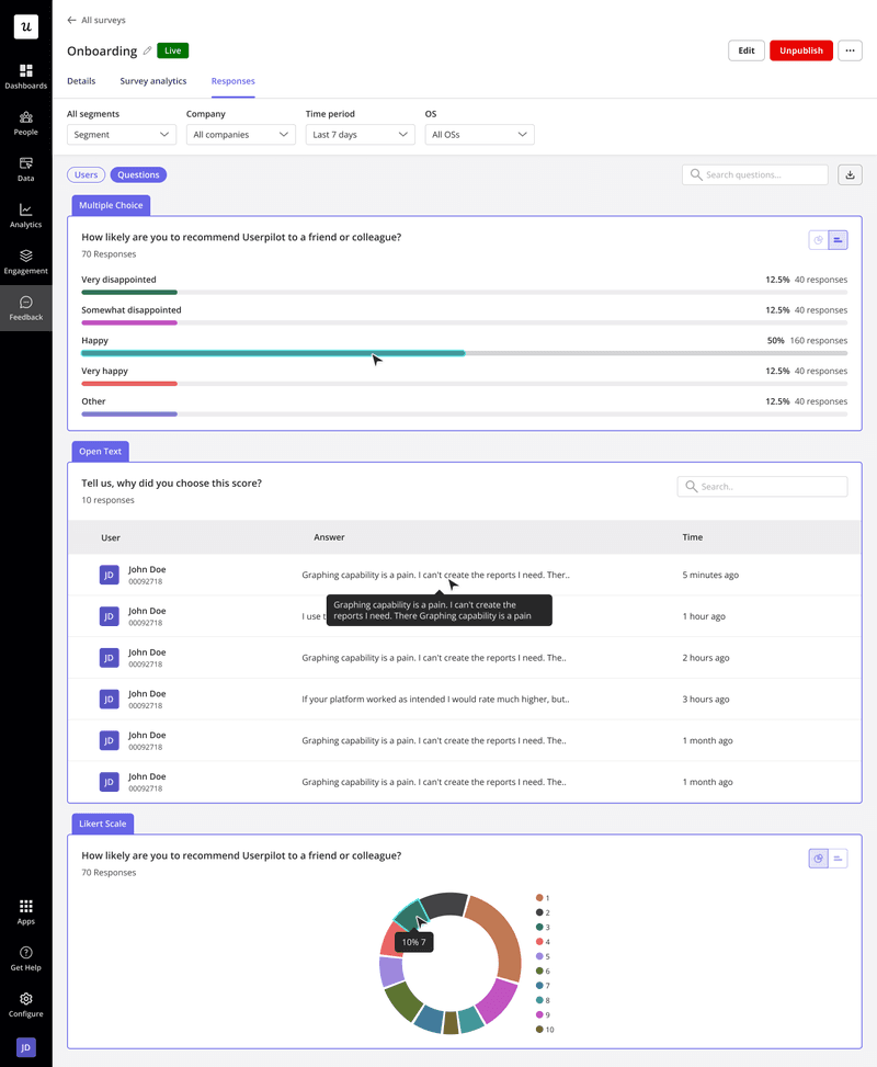 survey analytics userpilot