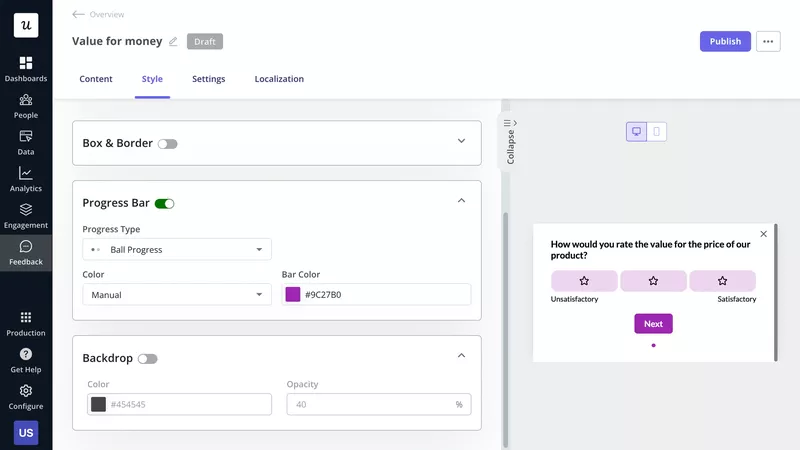 You can add a progress bar to Userpilot surveys