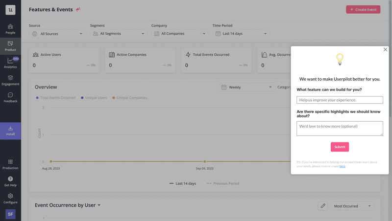 Product launch checklist: feature request form
