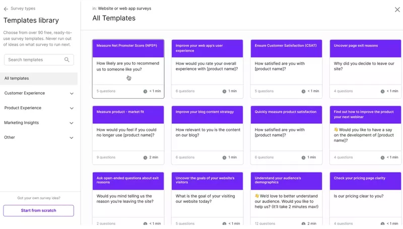 App feedback tools: Survicate