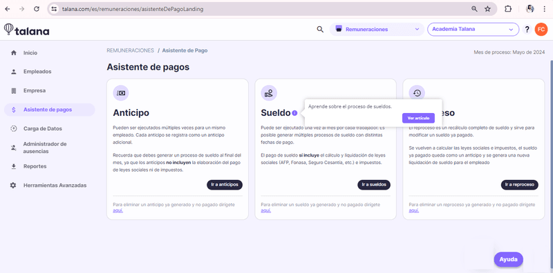 Tooltip examples: Talana
