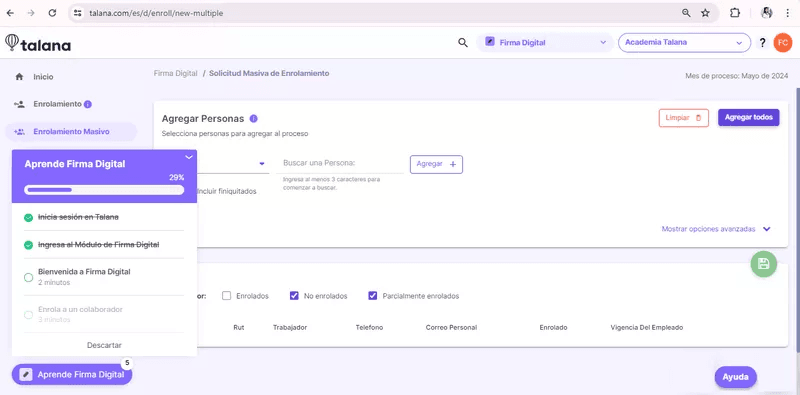 Talana’s checklist created using Userpilot.
