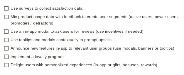 Screenshot of tertiary onboarding checklist