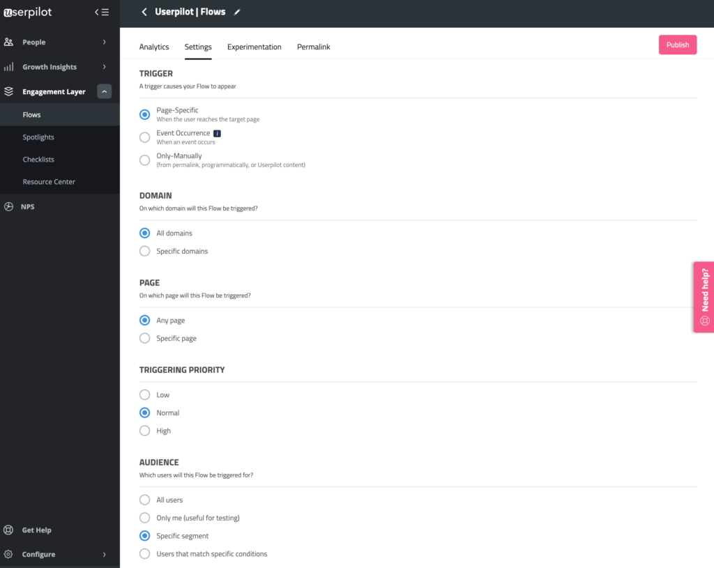 trigger conditions for tooltips in userpilot