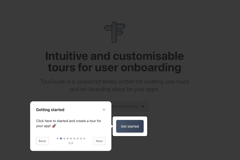 open source user onboarding software tourguide