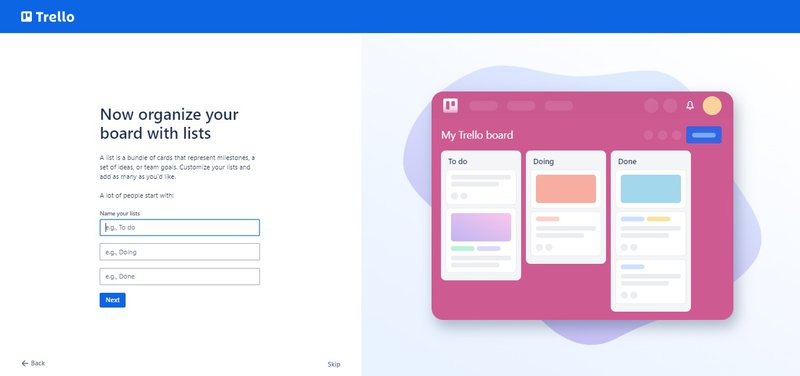 Naming lists in Trello