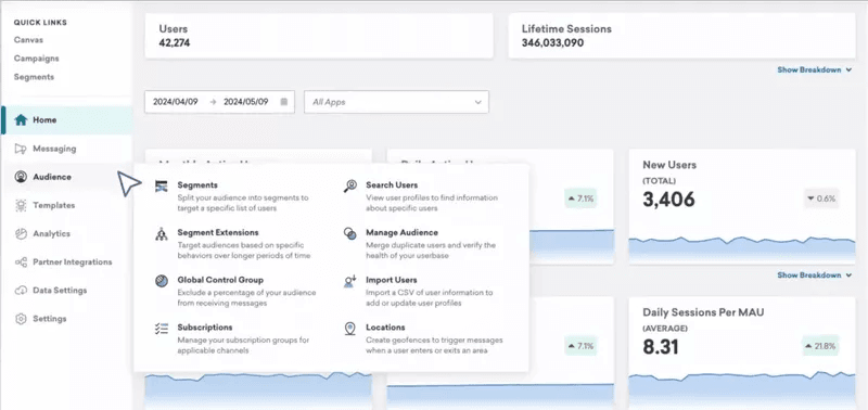 User engagement platform: Braze.