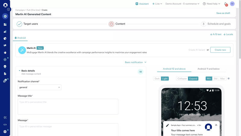 User engagement platform: MoEngage.
