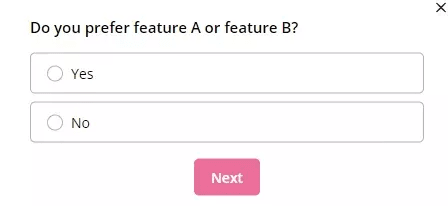 Build in-app surveys with ease.