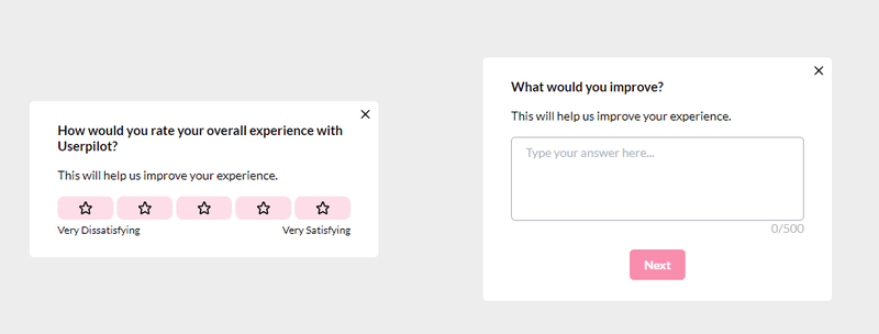 Customer experience survey in Userpilot