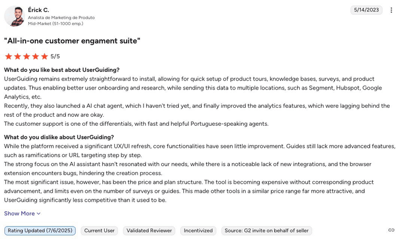 UserGuiding’s review from a Product Marketer.