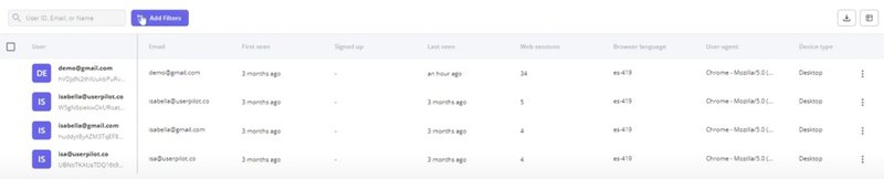 userpilot add filters button
