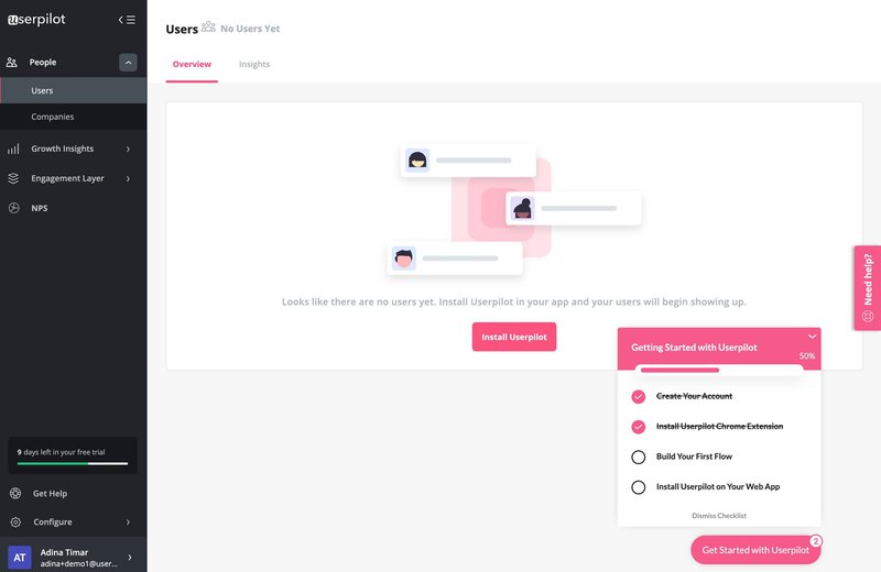 Userpilot onboarding checklist