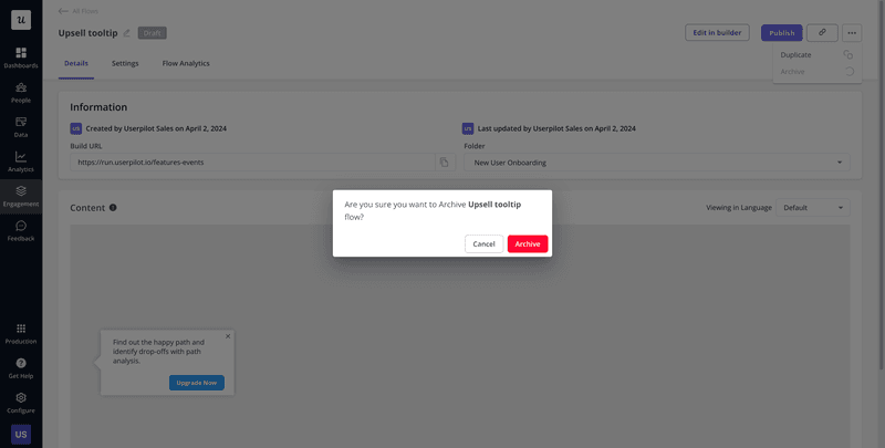 Userpilot confirmation modal.