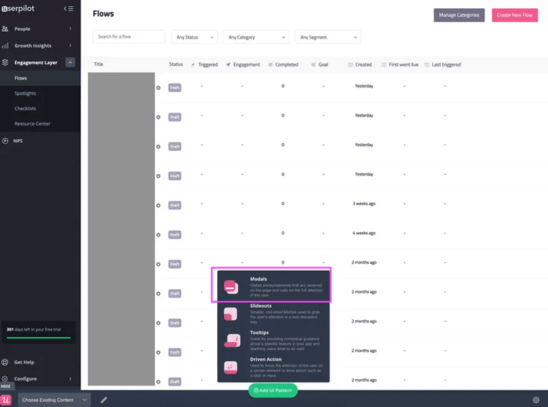 UI patterns with Userpilot