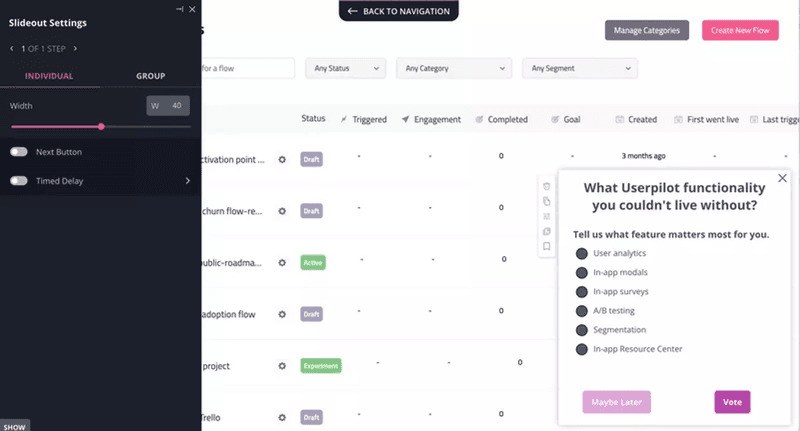 Send micro surveys to collect user feedback