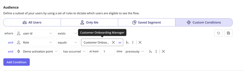 Userpilot segmentation and targeting settings