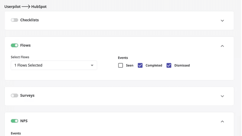 Userpilot-Hubspot integration