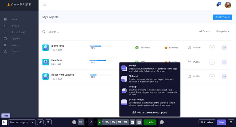 userpilot features: flow builder